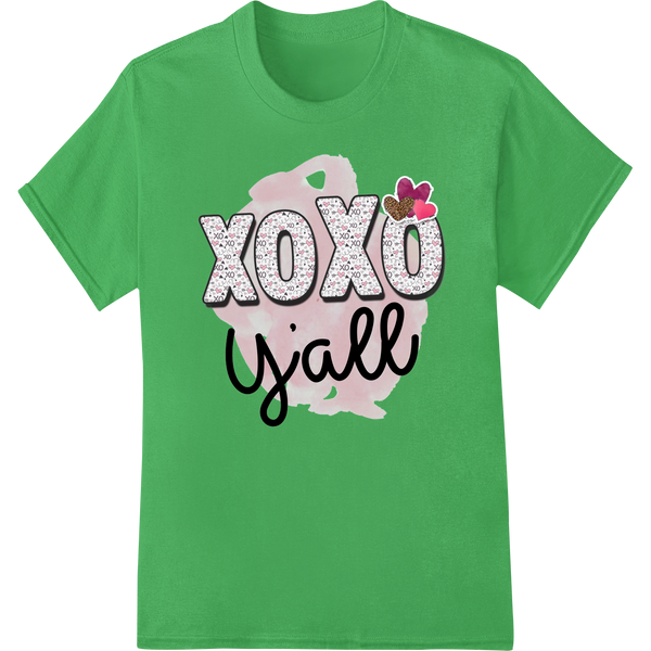 Red and pink distressed heart with XOXO Yall text, cute Valentine's Day design for heat transfer vinyl printing