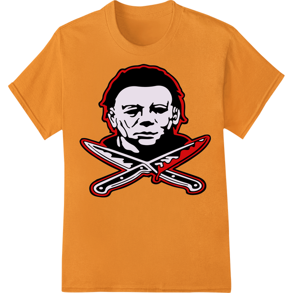 Haunting Halloween Portrait - Shadowy Figure DTF Transfer on orange shirt - SUPERDTF-DTF Prints-DTF Transfers-Custom DTF Prints