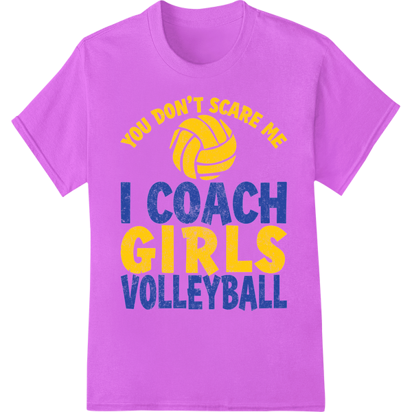 Bold Coach Girls Volleyball DTF Print Heat Transfer on purple shirt - SUPERDTF-DTF Prints-DTF Transfers-Custom DTF Prints