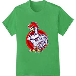 Durable custom t-shirts applied to Lucky Red Rooster Chinese New Year DTF Print Transfer