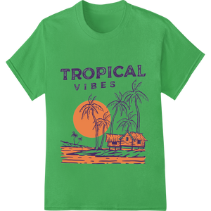 Innovative custom print solutions design on Tropical Sunset Vibes: Vibrant Palm Tree DTF Heat Transfer