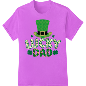 Lucky Dad St. Patrick's Day Clover Hat Heat Transfer showcasing advanced custom DTF designs technology