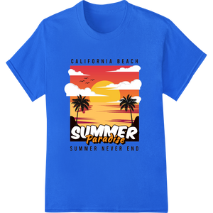 Innovative custom garment printing design on Endless Summer: California Beach Paradise Awaits