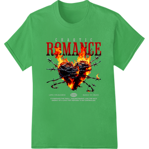 Ignite the Flames of Passion with 'ROMANCE' DTF Print showcasing advanced custom apparel technology