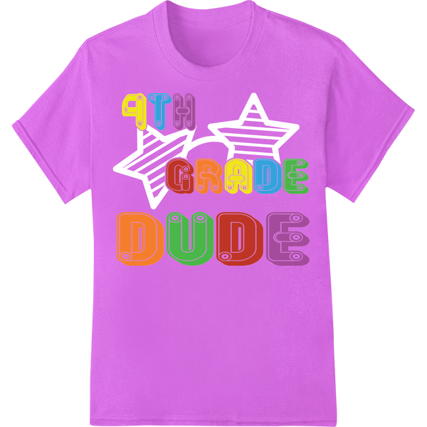 Awesome 4TH GRADE DUDE DTF Print School Transfer on purple shirt - SUPERDTF-DTF Prints-DTF Transfers-Custom DTF Prints