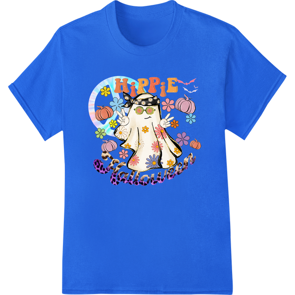 Groovy Skeleton: A Psychedelic Halloween Adventure on blue shirt - SUPERDTF-DTF Prints-DTF Transfers-Custom DTF Prints