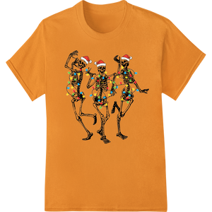 Durable DTF printing experts applied to Dancing Christmas Skeletons - Festive DTF Print Heat Transfer