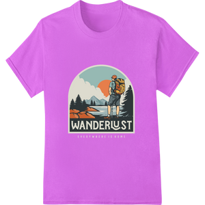 Personalized heat transfer design for Embrace Adventure with this Striking Wanderlust Design