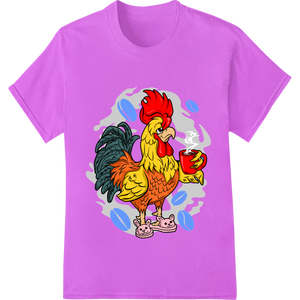 Playful Cartoon Rooster DTF Print Heat Transfer featuring professional DTF heat transfers