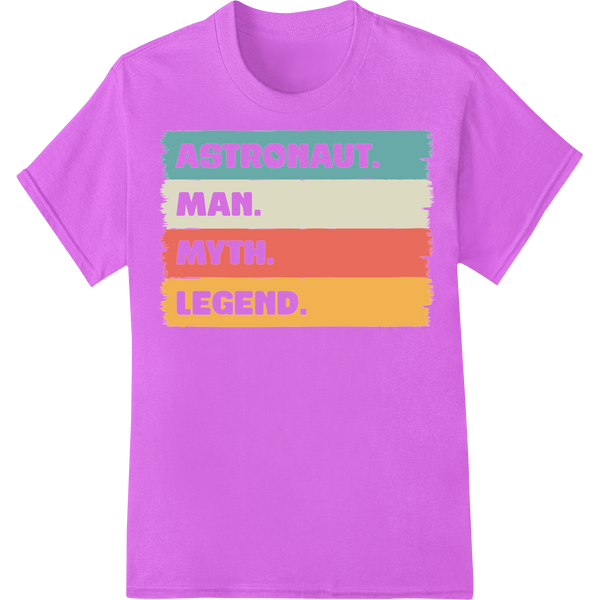 Astronaut Man Myth Legend | Space Explorer DTF Print Transfer on purple shirt - SUPERDTF-DTF Prints-DTF Transfers-Custom DTF Prints