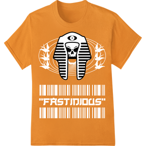 Personalized professional DTF printing design for Edgy Pharaoh Skull: Bold Halloween Style DTF Heat Transfer