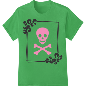 Punk Pink Skull & Crossbones DTF Print for Halloween Style enhanced with professional custom DTF designs