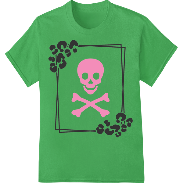 Punk Pink Skull & Crossbones DTF Print for Halloween Style enhanced with professional custom DTF designs