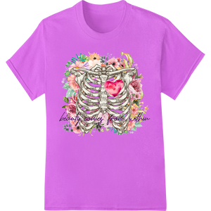 Skeleton Floral Beauty: Inspiring DTF Transfer Print enhanced with professional custom apparel