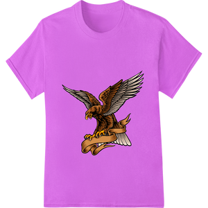 Personalized heat transfer design for Fierce Eagle in Flight - Classic Tattoo Style Vector