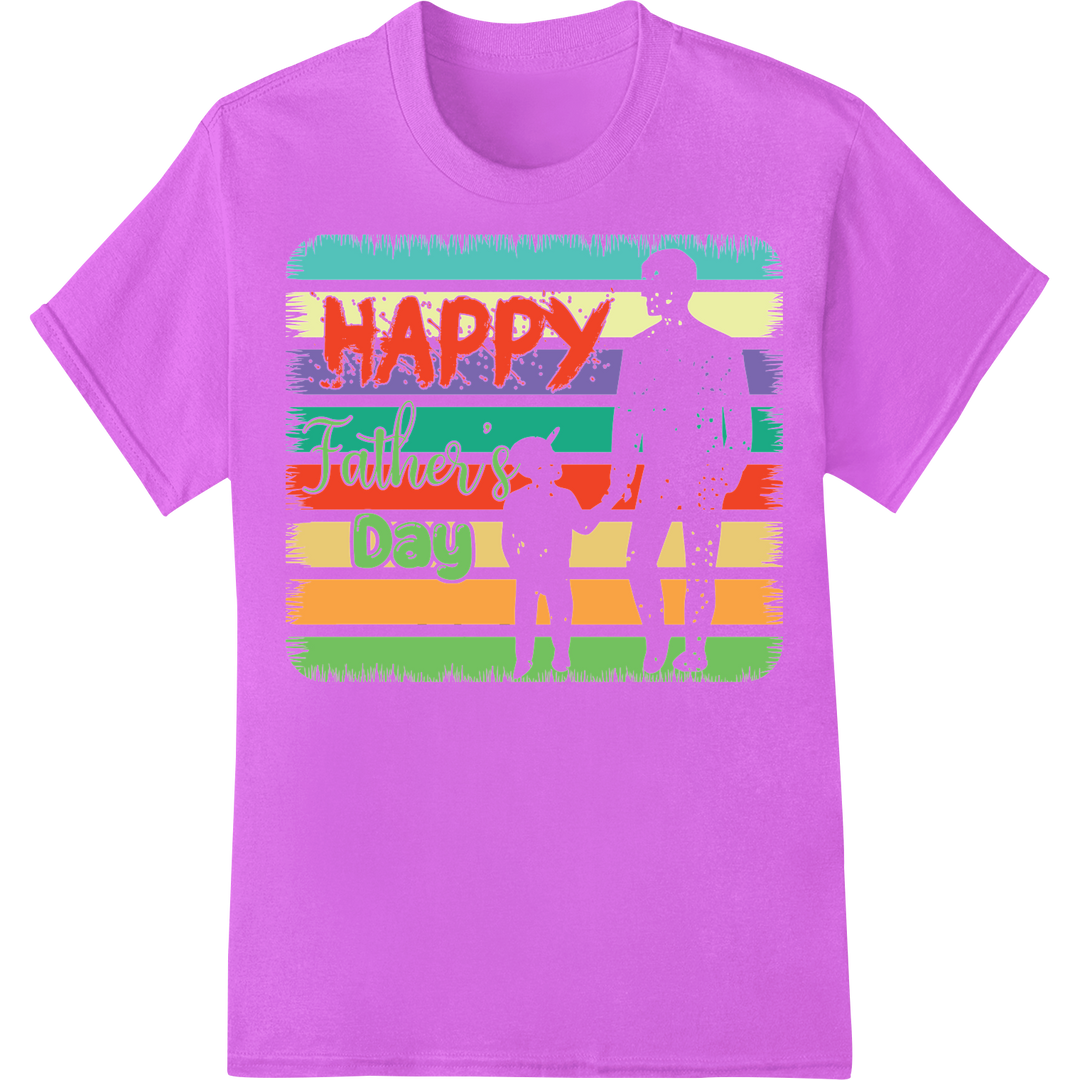 Retro Father's Day DTF Print Transfer: Celebrate Dad on purple shirt - SUPERDTF-DTF Prints-DTF Transfers-Custom DTF Prints