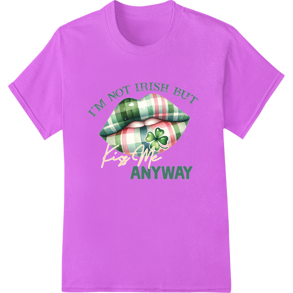 Fake It 'Til You Make It: St. Patrick's Day DTF Transfer on purple shirt - SUPERDTF-DTF Prints-DTF Transfers-Custom DTF Prints