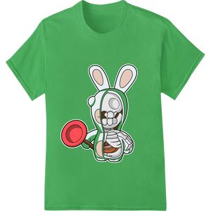 Innovative professional DTF printing design on Hoppy Easter: Adorable Cartoon Rabbit with Red Egg