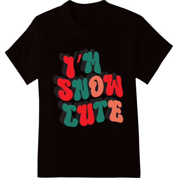 Playful "I'm Snow Cute" Christmas DTF Print Heat Transfer on black shirt - SUPERDTF-DTF Prints-DTF Transfers-Custom DTF Prints