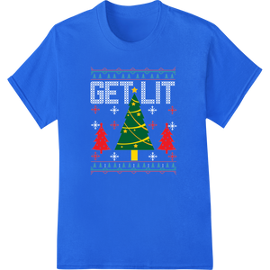 Custom custom apparel design - Festive Christmas Tree with Red Ornaments and Gold Star