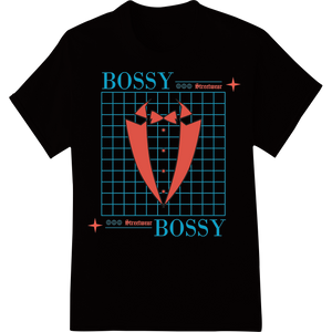 BOSSY Streetwear: Bold Red Tuxedo DTF Print Heat Transfer made with premium vibrant DTF prints