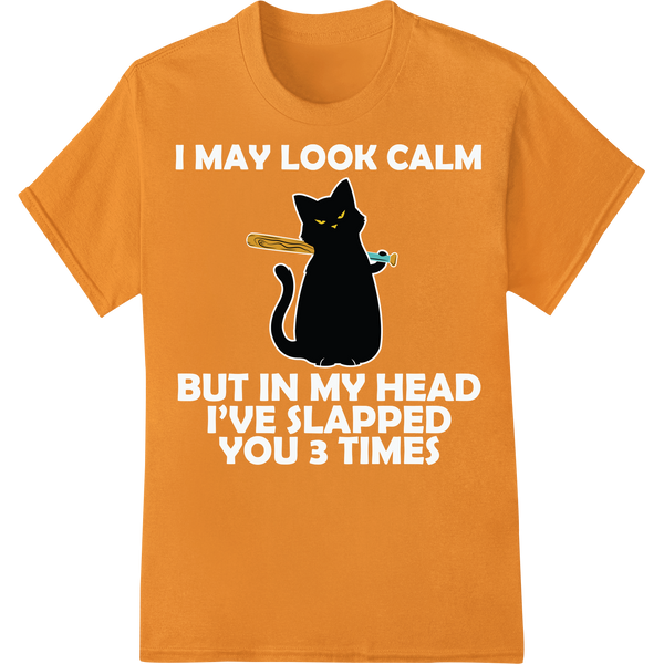 Sarcastic Black Cat DTF Print Heat Transfer for Halloween on orange shirt - SUPERDTF-DTF Prints-DTF Transfers-Custom DTF Prints