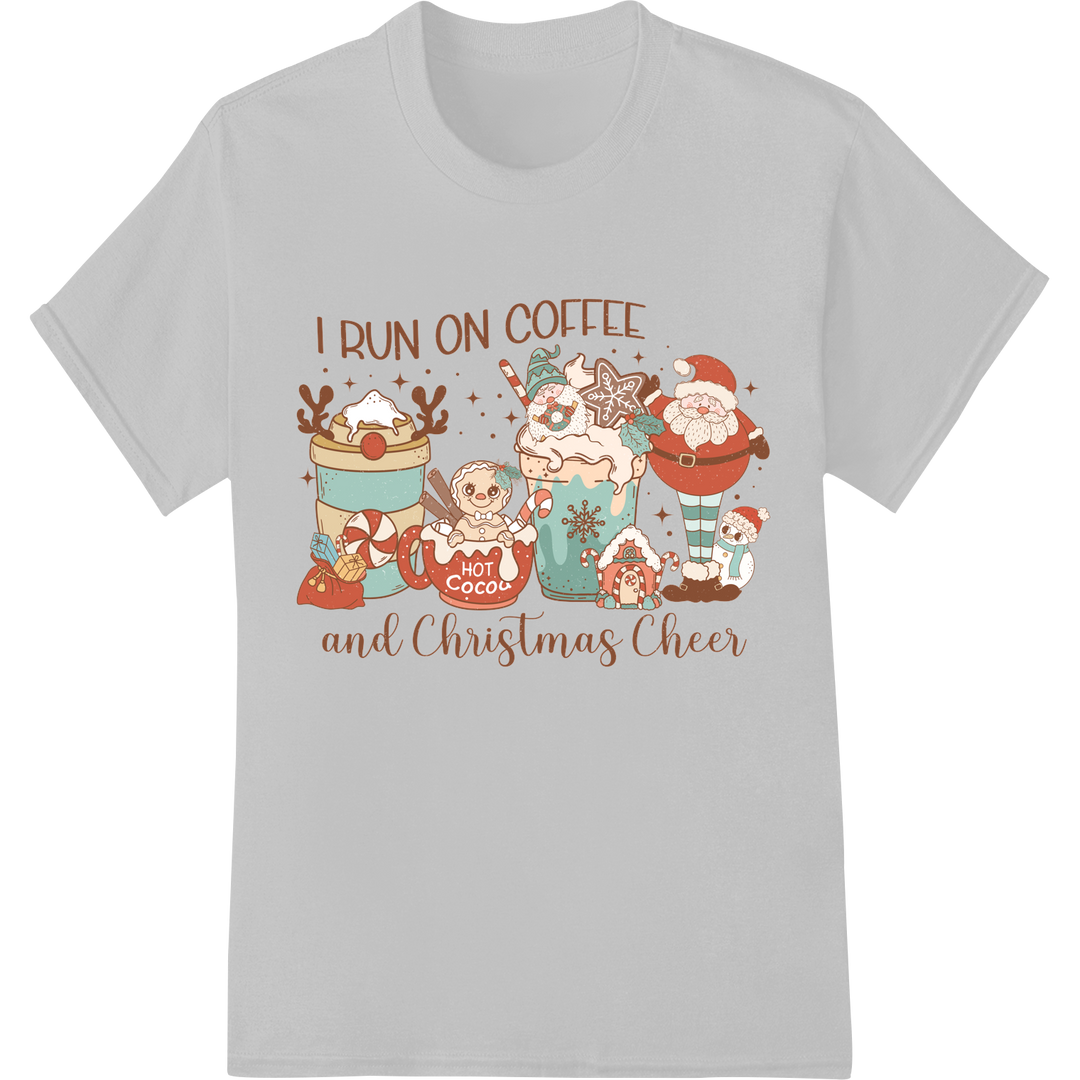 Retro Christmas Coffee Lovers DTF Print Heat Transfer on white shirt - SUPERDTF-DTF Prints-DTF Transfers-Custom DTF Prints