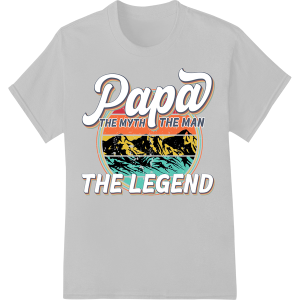 Retro Papa Legend DTF Print Heat Transfer | Father's Day on white shirt - SUPERDTF-DTF Prints-DTF Transfers-Custom DTF Prints