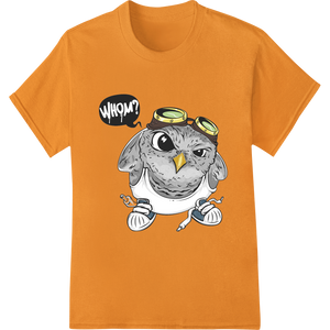 Innovative DTF prints design on Steampunk Owl Pilot 'Whom?' Super DTF Heat Transfer