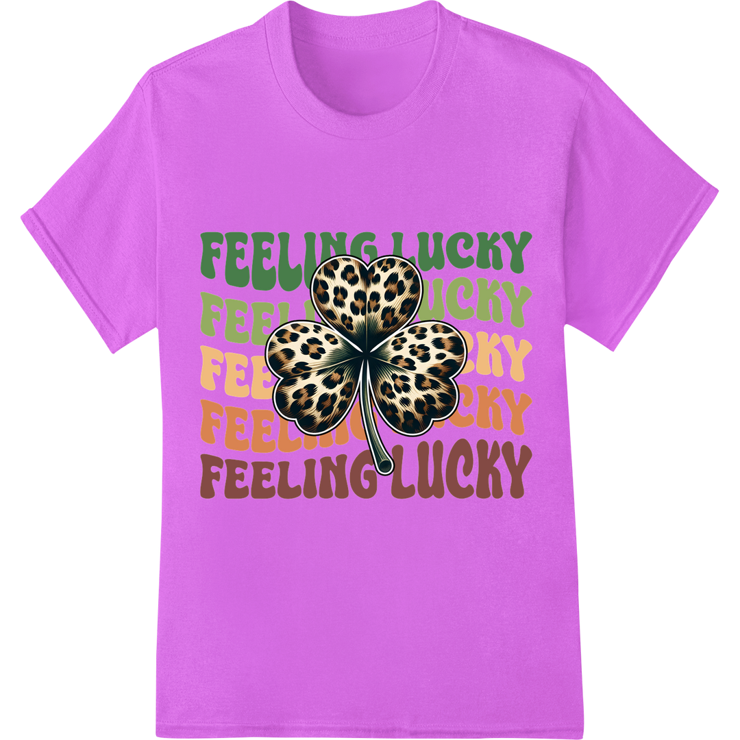 Lucky Clover Typography: St. Patrick's Day DTF Print on purple shirt - SUPERDTF-DTF Prints-DTF Transfers-Custom DTF Prints