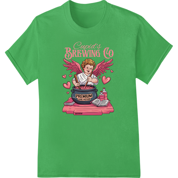 Cupid's Brewing Co Love Potion DTF Print Heat Transfer on green shirt - SUPERDTF-DTF Prints-DTF Transfers-Custom DTF Prints