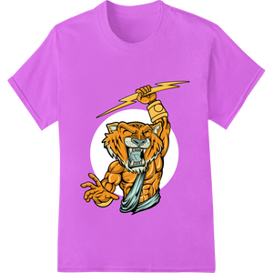 Personalized DTF heat transfers design for Fierce Tiger Lightning Bolt Cartoon Heat Transfer Print