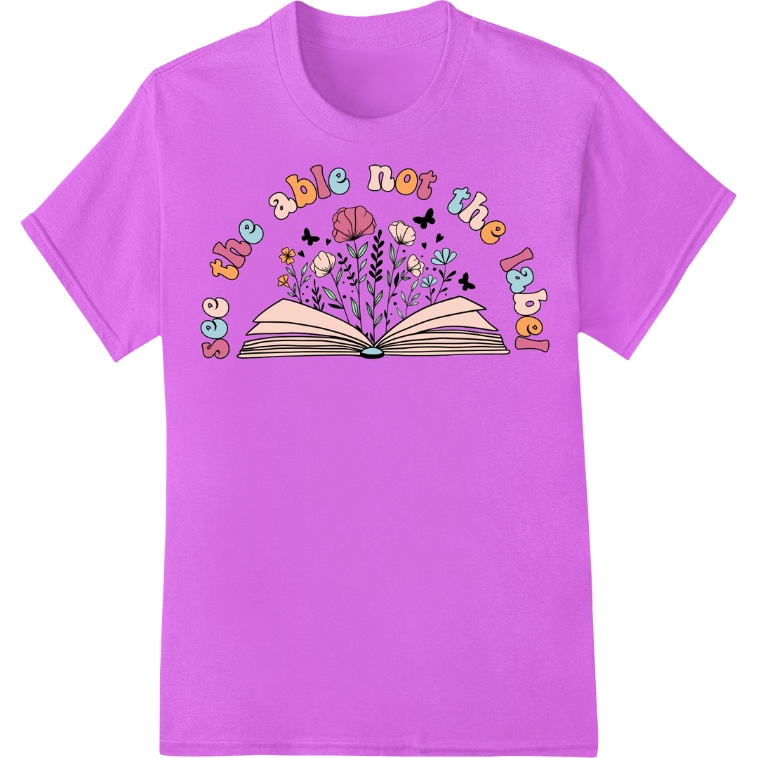 Autism Awareness Heat Transfer - Celebrate Abilities on purple shirt - SUPERDTF-DTF Prints-DTF Transfers-Custom DTF Prints