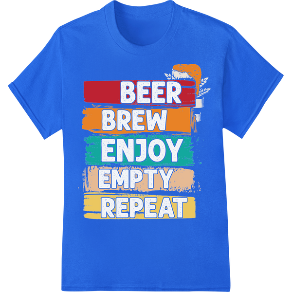 Raise a Glass to Good Times with This Fun Beer DTF Print! on blue shirt - SUPERDTF-DTF Prints-DTF Transfers-Custom DTF Prints