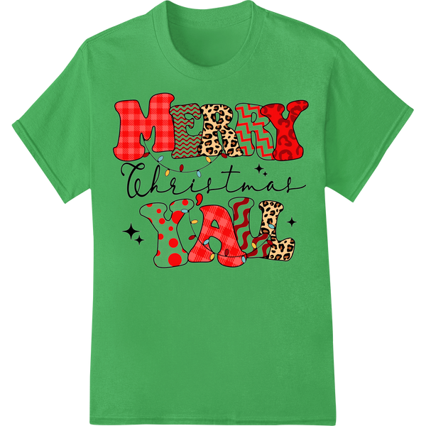 Festive Southern-Style Merry Christmas Y'all DTF Print - High-quality innovative apparel printing