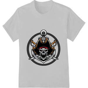 Custom custom garment printing design - Fearsome Pirate Skull Emblem - Bold DTF Heat Transfer