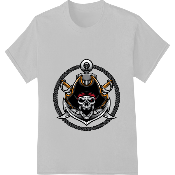 Custom custom garment printing design - Fearsome Pirate Skull Emblem - Bold DTF Heat Transfer