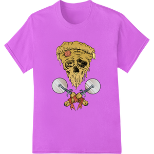 Personalized heat transfer design for Bone Appetit! Skull Pizza Horror DTF Print Heat Transfer