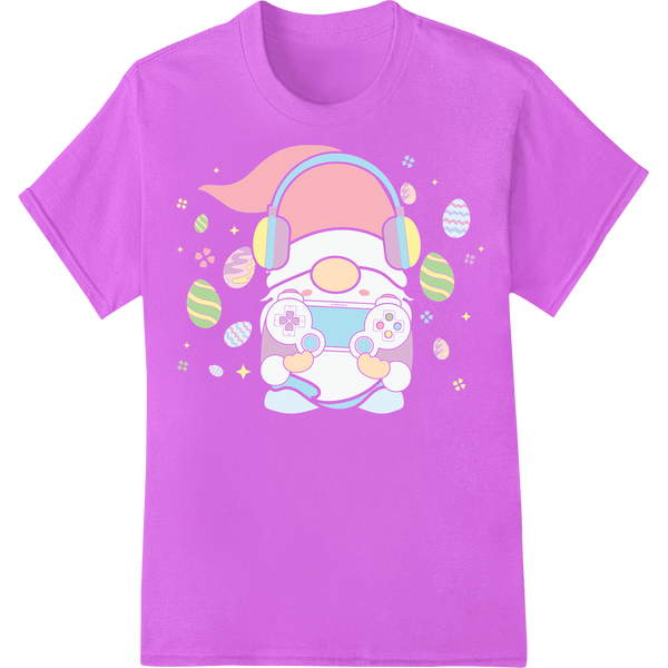 Adorable Easter Bunny & Colorful Eggs DTF Print Transfer on purple shirt - SUPERDTF-DTF Prints-DTF Transfers-Custom DTF Prints