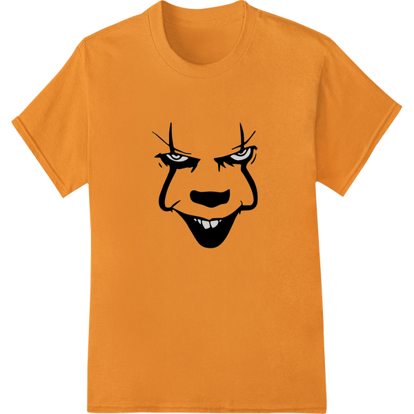 Eerie Clown Face Silhouette Halloween DTF Print Transfer on orange shirt - SUPERDTF-DTF Prints-DTF Transfers-Custom DTF Prints