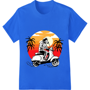 Ride into the Sunset: Motorcycle Silhouette DTF Print featuring professional custom apparel