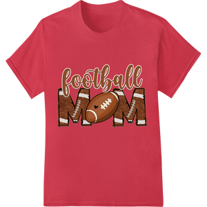 Premium quality heat transfer on Proud Football Mom - Vintage Wood Grain DTF Print