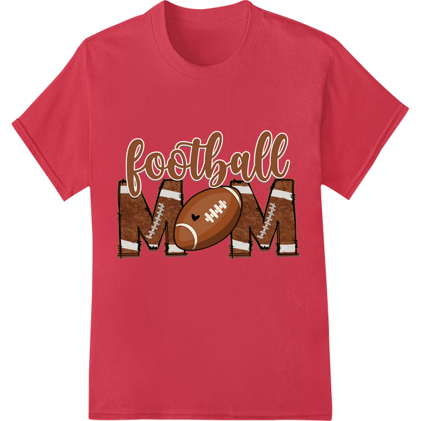 Vintage wood grain design with the text 'Proud Football Mom' - suitable for DTF printing on apparel