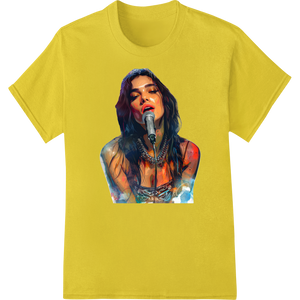 Vibrant custom apparel print on Inked Songstress: Tattooed Singer DTF Print Heat Transfer