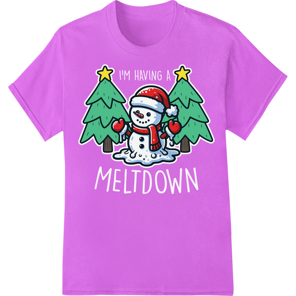 Frosty Fun: Jolly Snowman DTF Print Heat Transfer | Winter Magic on purple shirt - SUPERDTF-DTF Prints-DTF Transfers-Custom DTF Prints