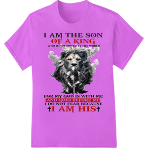 Personalized bulk t-shirt printing design for Son of a King: Fearless Faith DTF Print Heat Transfer