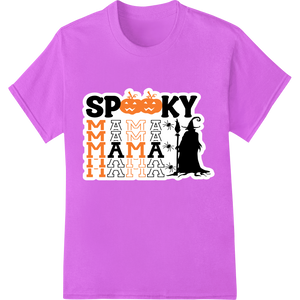 Durable DTF printing experts applied to Spooky Mama Halloween Witch Silhouette DTF Print Transfer