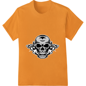 Unique dtf printer for Smokin' Skull: Edgy Halloween Vector DTF Print Transfer