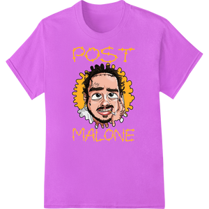 Premium quality custom apparel on Flaming Post Malone Portrait Sketch DTF Print Transfer