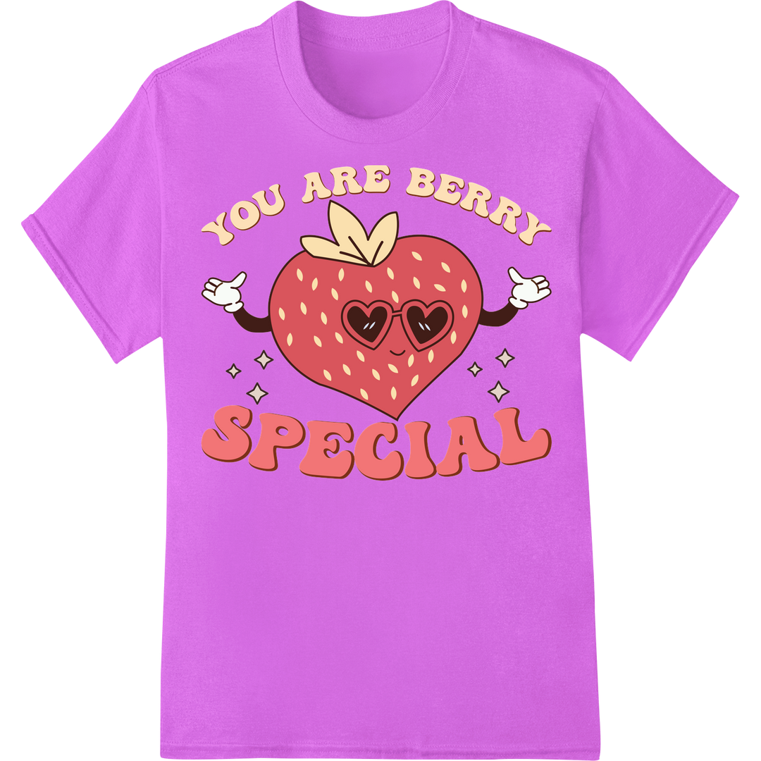 Adorable 'You Are Berry Special' Valentine's Day DTF Print on purple shirt - SUPERDTF-DTF Prints-DTF Transfers-Custom DTF Prints